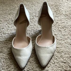 Off white suede heels